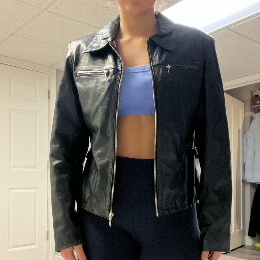 Authentic black leather jacket